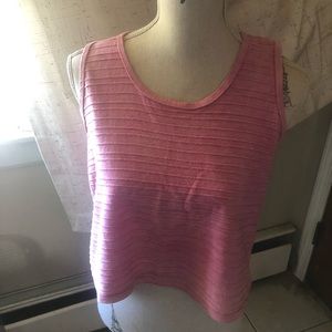 SUN LOVER SHABBY BEACHY CROPPED TANK TOP Pink Medium Ribbed Cotton